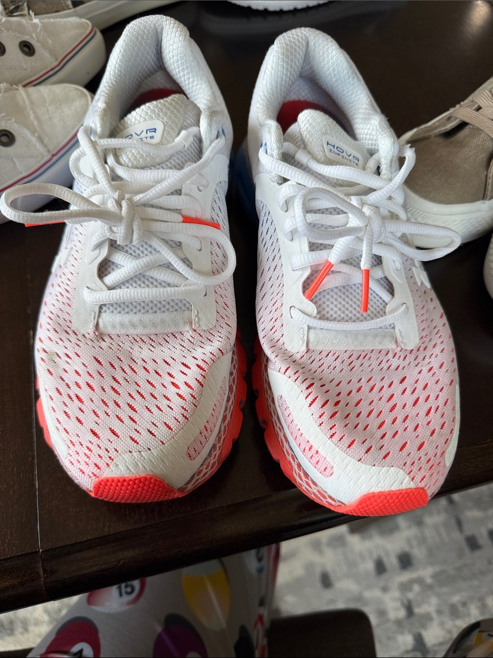 Under Armour White & Coral Kids Sneakers
